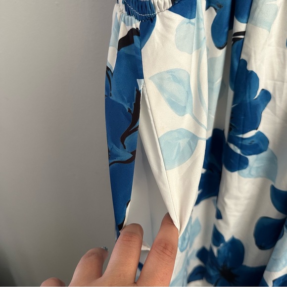 Bloomchic Size 26 floral blue midi dress smocked Easter spring summer maxi 3x 4x - Picture 6 of 8